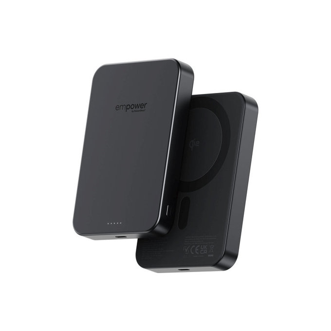 PowerBank sans fil 10000 mAh, 20 W, compatible avec MagSafe, Qi2/USB-C, Space Black, empower