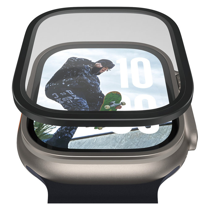 Verre trempé UWF METALLIC pour Apple Watch Ultra 49 mm, Noir, PanzerGlass