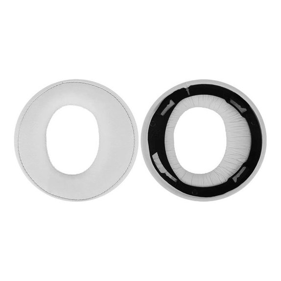 Coussinets de rechange pour Sony PlayStation Gold Wireless Stereo PS3, PS4 CECHYA-0083, Mousse à mémoire + cuir PU, Blanches, 1 Paire