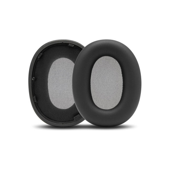 Coussinets de rechange pour Sony WH-1000XM6, Mousse à mémoire + cuir PU, Noires, 1 Paire