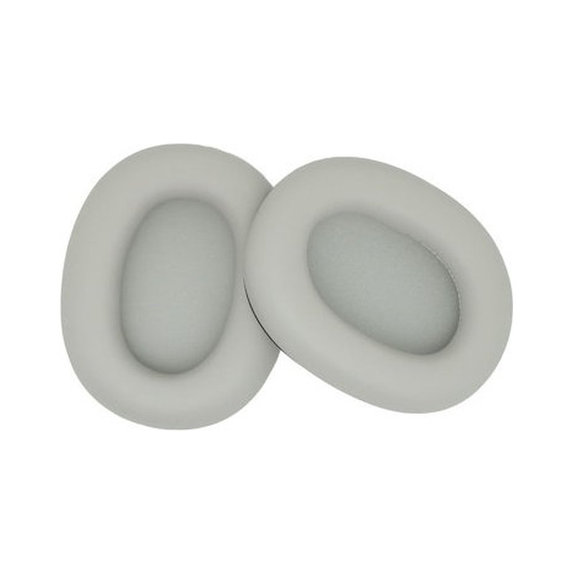Coussinets de rechange pour Sony WH-1000XM6, Mousse à mémoire + cuir PU, Blanches, 1 Paire