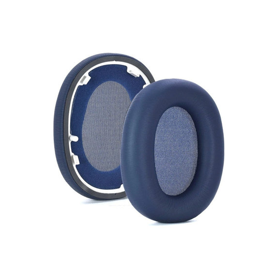 Coussinets de rechange pour Sony WH-1000XM6, Mousse à mémoire + cuir PU, Bleues, 1 Paire
