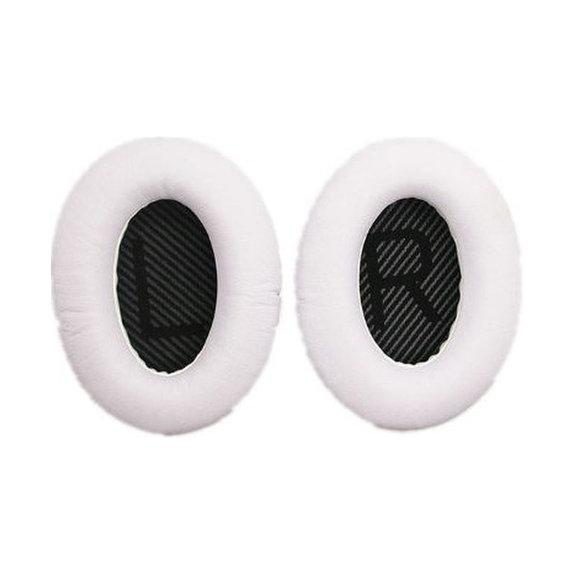 Coussinets de rechange pour Bose QuietComfort 2, 15, 25 et 35, Mousse à mémoire + cuir PU, Noir-blanc, 1 Paire