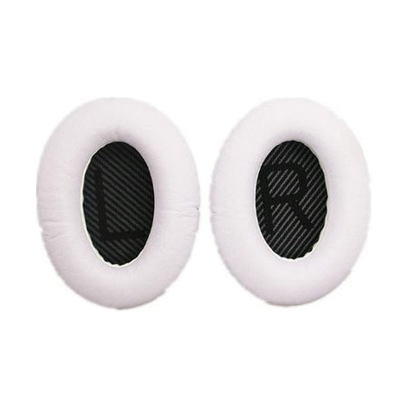 Coussinets de rechange pour Bose QuietComfort 2, 15, 25 et 35, Mousse à mémoire + cuir PU, Noir-blanc, 1 Paire