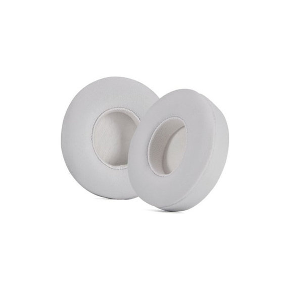 Coussinets de rechange pour Beats Solo 4, Mousse à mémoire + cuir PU, Blanches, 1 Paire