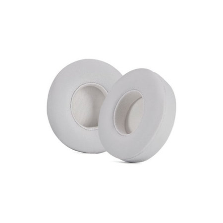 Coussinets de rechange pour Beats Solo 4, Mousse à mémoire + cuir PU, Blanches, 1 Paire