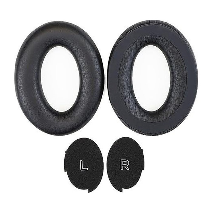 Coussinets de rechange pour Bose Aviation 30, Mousse à mémoire + cuir PU, Noires, 1 Paire