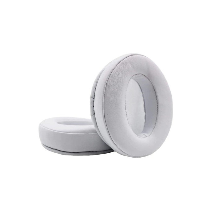 Coussinets de rechange pour Sennheiser HD300, 300BT, 4.50BTNC, Mousse à mémoire + cuir PU, Blanches, 1 Paire