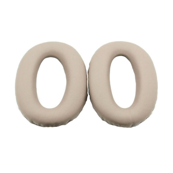 Coussinets de rechange pour Sony WH-1000XM3, Mousse à mémoire + cuir PU, Beiges, 1 Paire