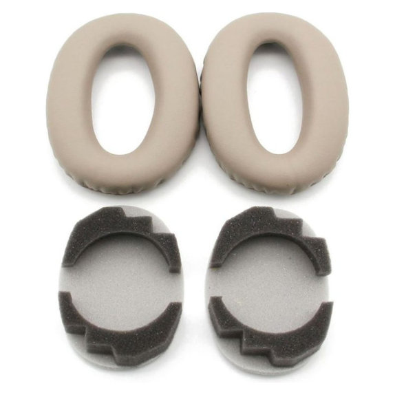 Coussinets de rechange pour Sony WH-1000XM3, Mousse à mémoire + cuir PU, Beiges, 1 Paire