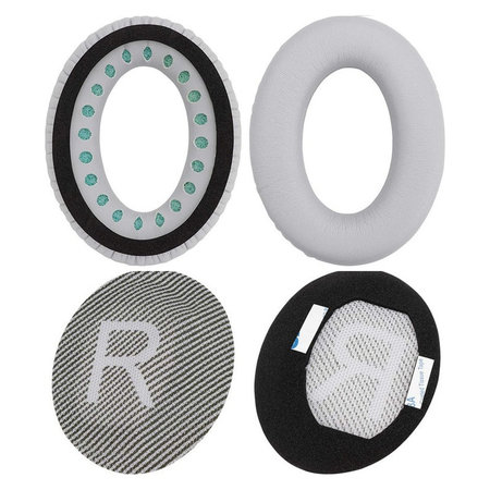 Coussinets de rechange pour Bose QuietComfort 35, Mousse à mémoire + cuir PU, Grises, 1 Paire