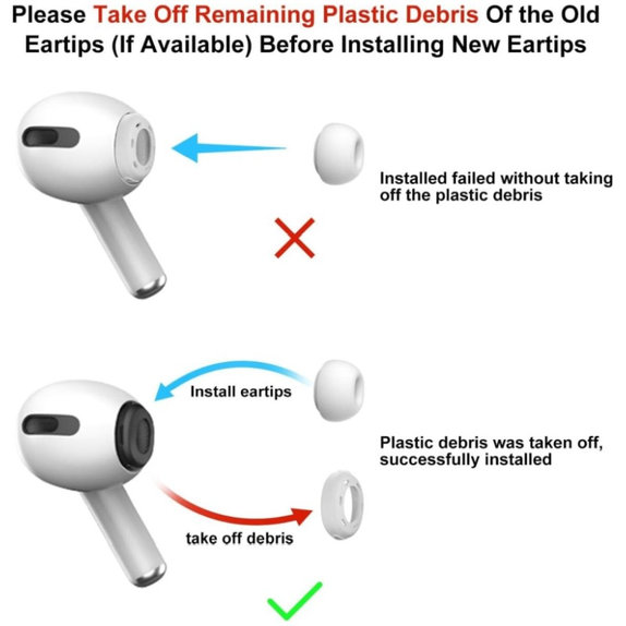 Embouts en silicone de rechange pour Apple AirPods 3 Pro, lot de 3 (L, M, S), Blanc