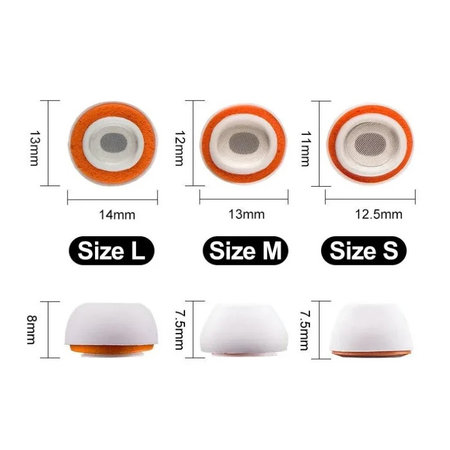 Embouts en silicone de rechange pour Apple AirPods 3 Pro, lot de 3 (L, M, S), Blanc