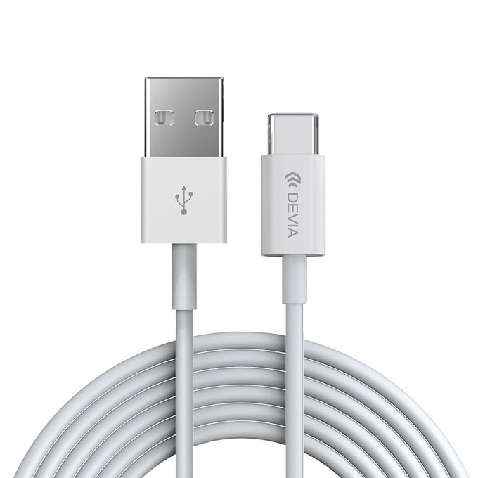 Câble USB / USB-C Smart, 2.1A, 2m, blanc, Devia