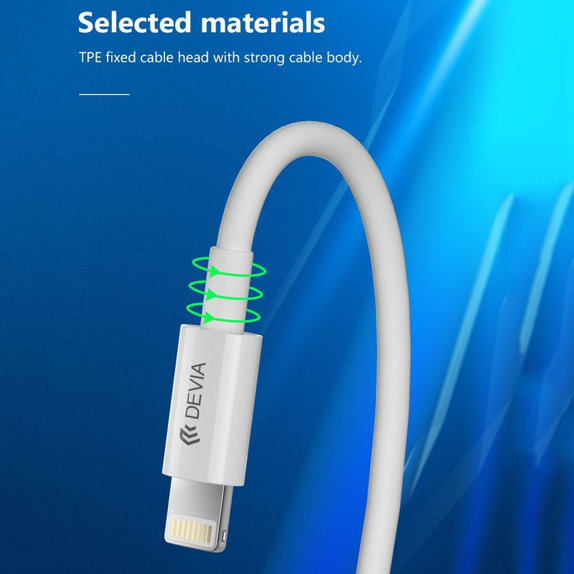 Câble Lightning / USB-C Smart, PD 27W, 2m, blanc, Devia