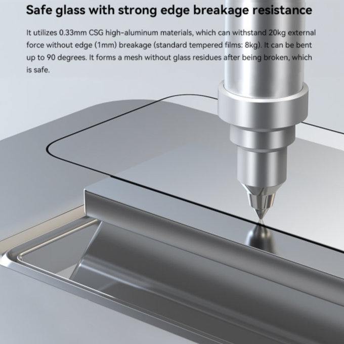 Verre trempé FullCover avec applicateur pour iPhone 15, Devia