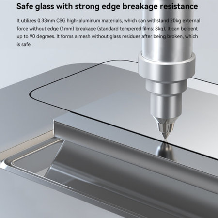 Verre trempé FullCover avec applicateur pour iPhone 15 Pro, Devia