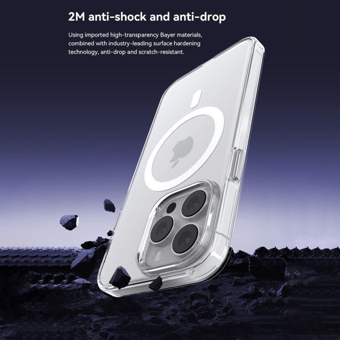 Coque Elemental avec MagSafe pour iPhone 15, transparente, Devia