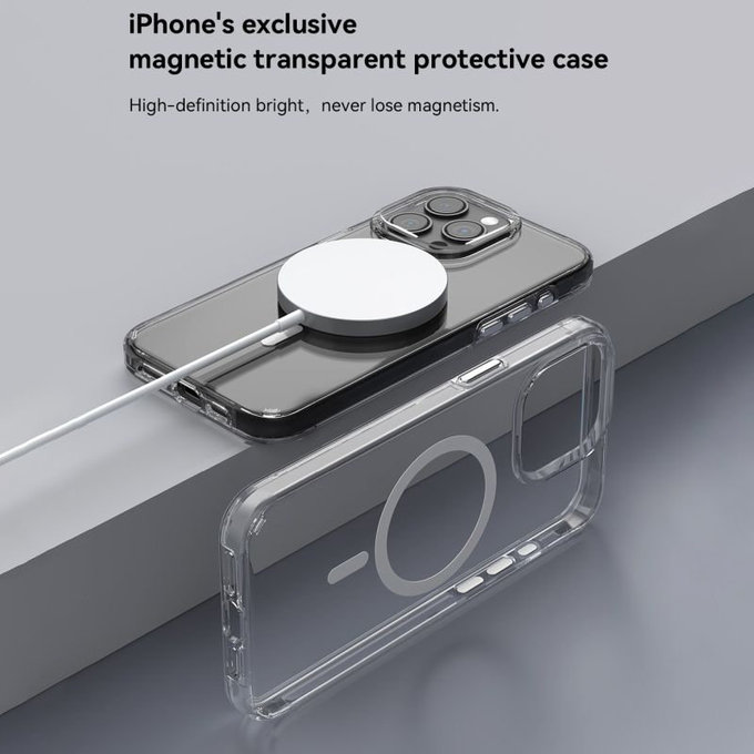 Coque Elemental avec MagSafe pour iPhone 15 Pro Max, transparente, Devia