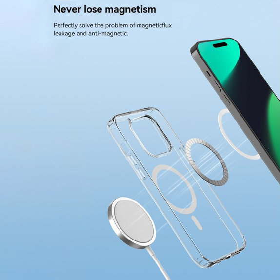 Coque Clear avec MagSafe pour iPhone 15 Pro, transparente, Devia