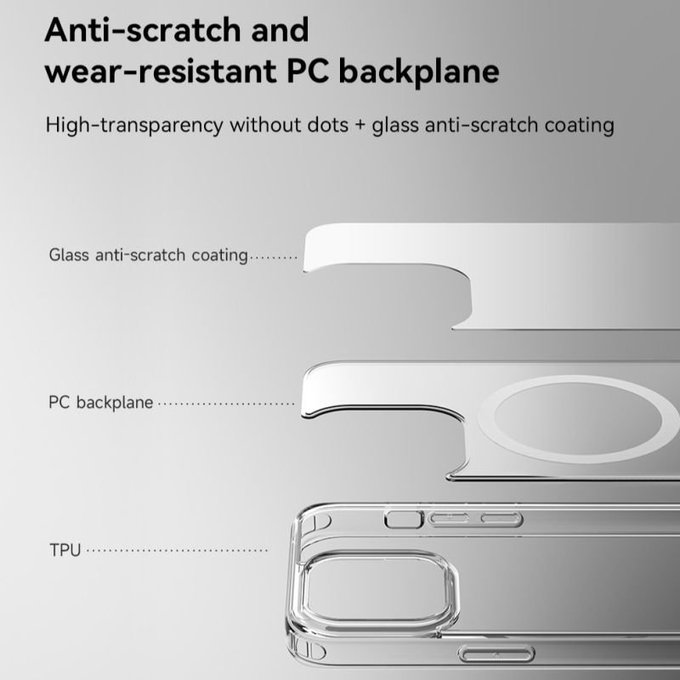 Coque Clear avec MagSafe pour iPhone 15 Plus, transparente, Devia