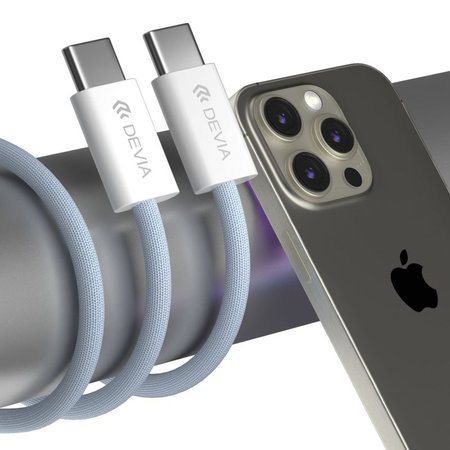 Câble USB-C / USB-C Smart, PD 60W, 1m, blanc, Devia