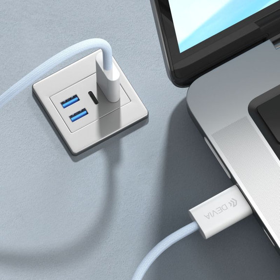Câble USB-C / USB-C Smart, PD 60W, 1m, blanc, Devia