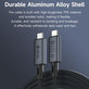 Câble USB-C / USB-C Extreme Speed, 240W, 8K 60Hz, 1m, noir, Devia