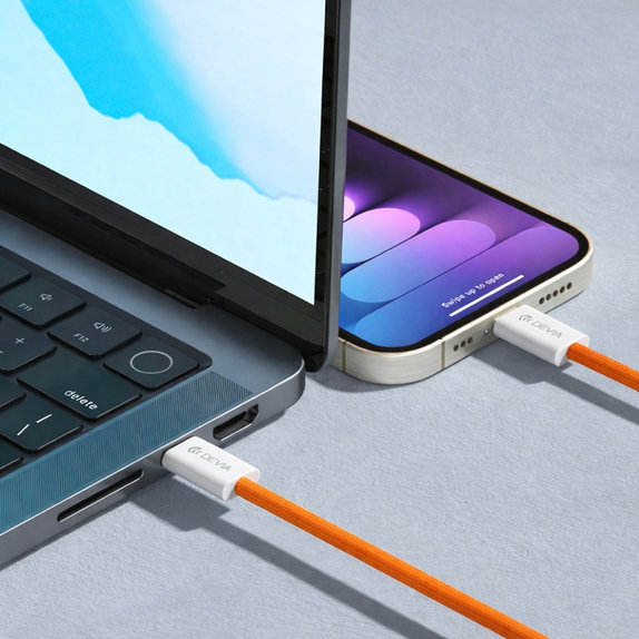 Câble USB-C / USB-C Smart, PD 60W, 1m, orange, Devia