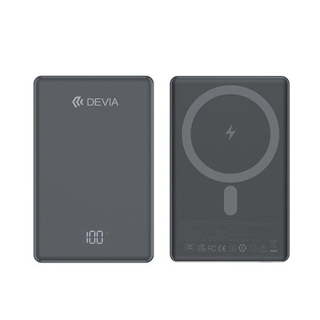 PowerBank MagSafe Extreme Speed Mini avec écran, PD 20W, 5000mAh, Space Grey, Devia