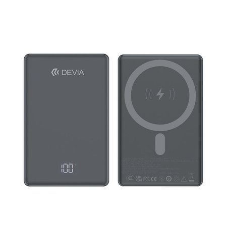 PowerBank MagSafe Extreme Speed Mini avec écran, PD 20W, 10000mAh, Space Grey, Devia