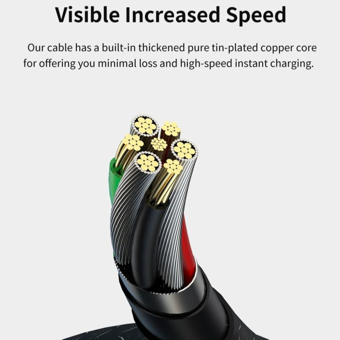 Câble USB / USB-C Gracious, 2.1A, 2m, noir, Devia