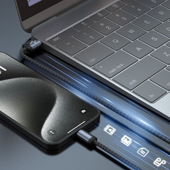 Câble USB / USB-C Gracious, 2.1A, 2m, noir, Devia