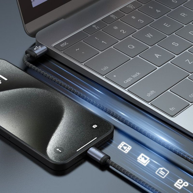 Câble USB / USB-C Gracious, 2.1A, 2m, noir, Devia