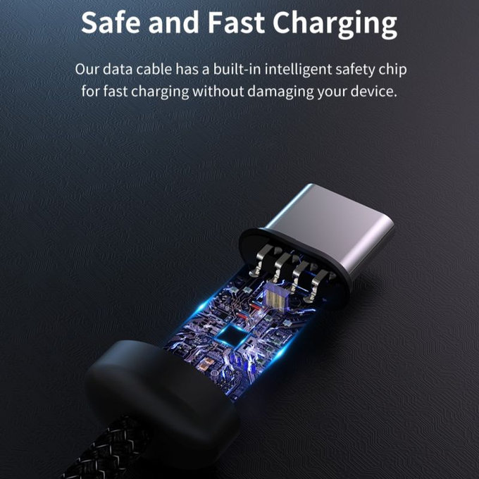 Câble USB / USB-C Gracious, 2.1A, 2m, noir, Devia