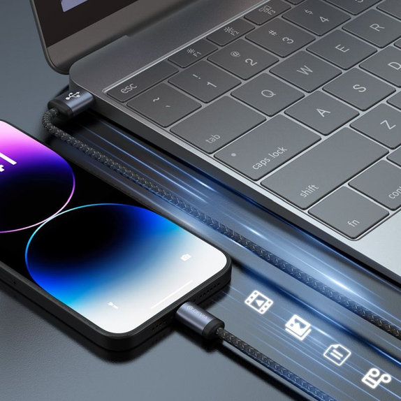 Câble Lightning / USB Gracious, 2,4A, 1m, noir, Devia