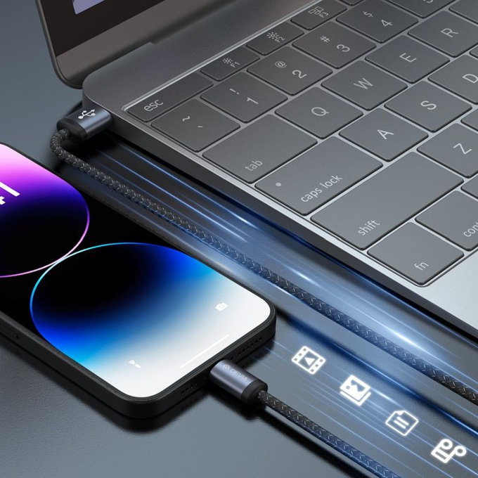 Câble Lightning / USB Gracious, 2,4A, 1m, noir, Devia