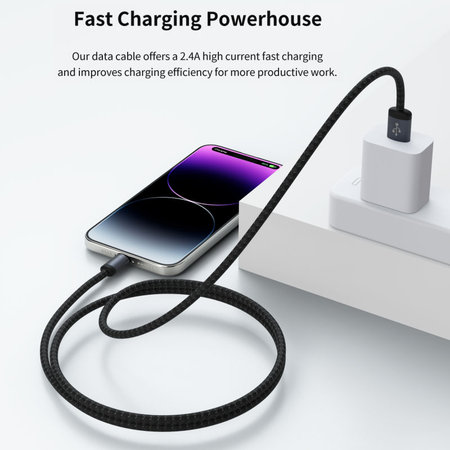 Câble Lightning / USB Gracious, 2,4A, 2m, noir, Devia