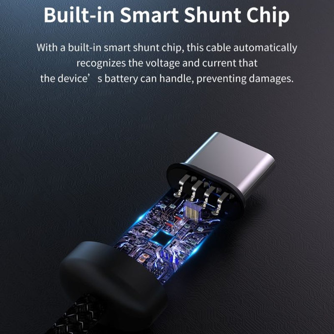 Câble USB-C / USB-C Gracious, PD 60W, 2m, noir, Devia