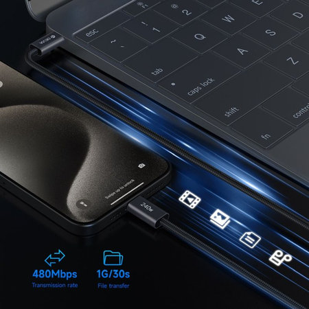 Câble USB-C / USB-C Extreme Speed, PD 240W, 2m, noir, Devia