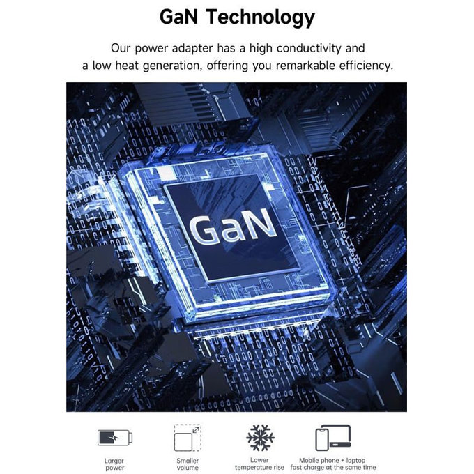 Adaptateur de charge Extreme Speed, 2x USB-C + USB-A, PD 65W, blanc, Devia