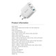 Adaptateur de charge Extreme Speed, 2x USB-C + USB-A, PD 65W, blanc, Devia