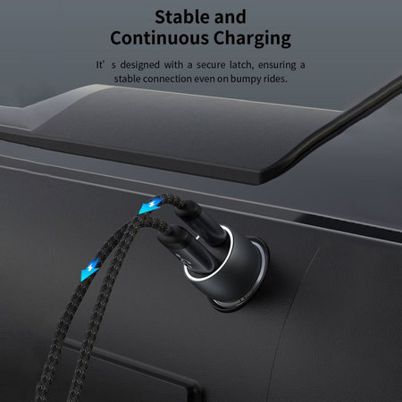 Chargeur voiture Extreme Speed USB-C + USB-A, PD 30W, QC 3.0 18W, gris, Devia