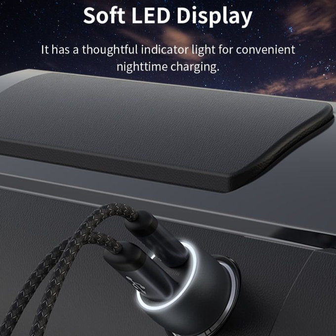 Chargeur voiture Extreme Speed USB-C + USB-A, PD 30W, QC 3.0 18W, gris, Devia