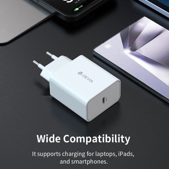 Adaptateur de charge Rocket USB-C, PD 45W, blanc, Devia