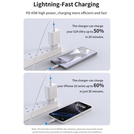 Adaptateur de charge Rocket USB-C, PD 45W, blanc, Devia