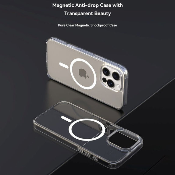 Coque Clear avec MagSafe pour iPhone 16 Pro, transparente, Devia