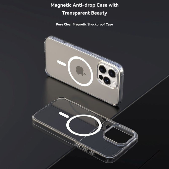 Coque Clear avec MagSafe pour iPhone 16 Pro, transparente, Devia