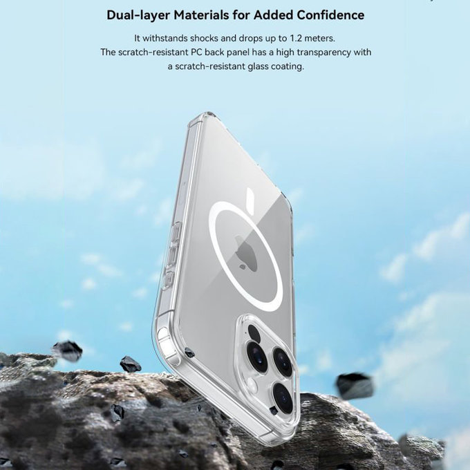 Coque Clear avec MagSafe pour iPhone 16 Pro, transparente, Devia