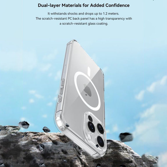 Coque Clear avec MagSafe pour iPhone 16 Pro Max, transparente, Devia